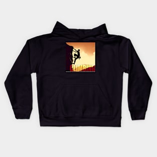 Rock Climbing Silhouette Kids Hoodie